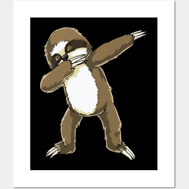 Sloth Dabbing Dance Move Dab Gift Tee Wall Art by SkivingtonAllanss